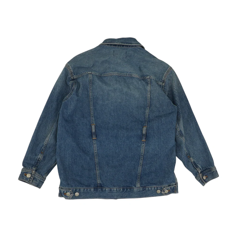 Blue Solid Denim Jacket - Image 2