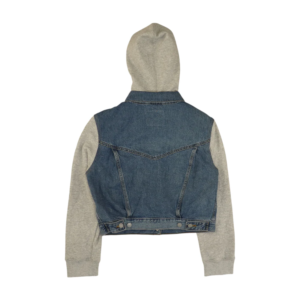 Blue Solid Denim Jacket - Image 2