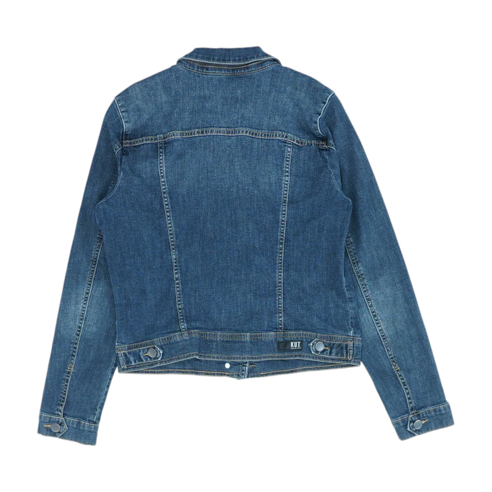 Blue Solid Denim Jacket - Image 2