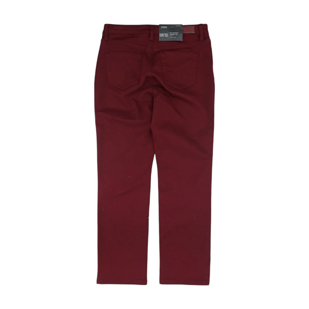 Burgundy Petite Straight Jeans - Image 2