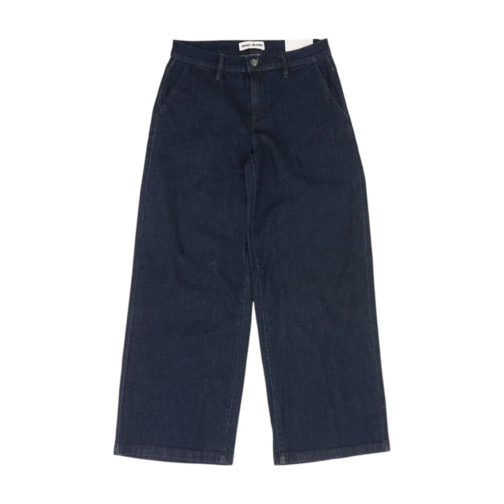Navy Petite Wide Leg Jeans