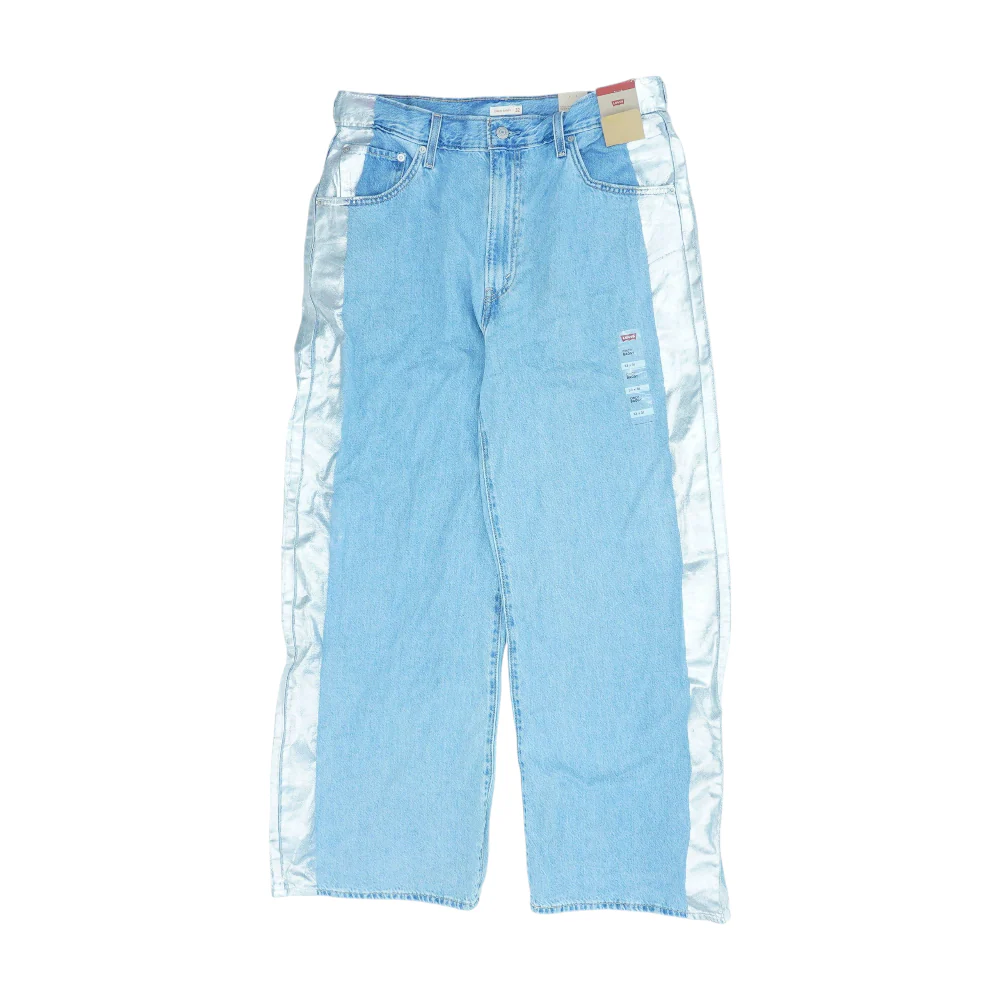 Blue Color Block Straight Jeans