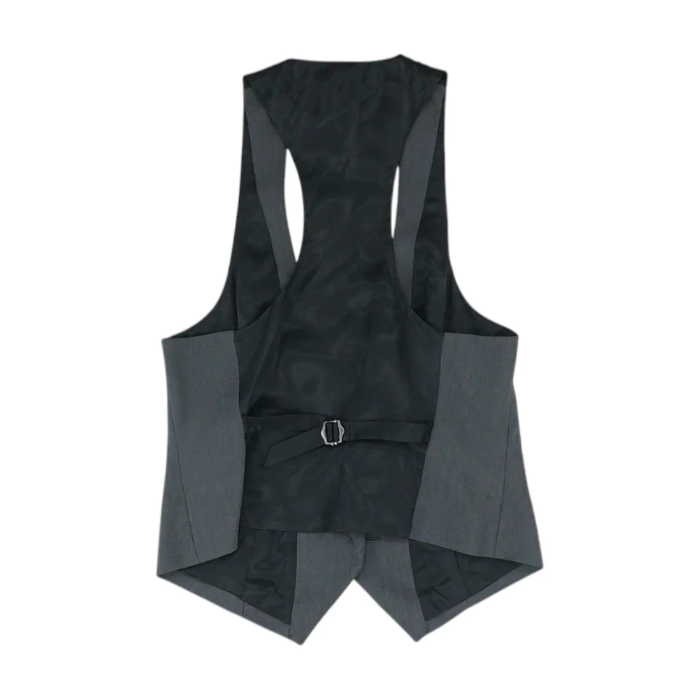 Black Solid Casual Vest - Image 2