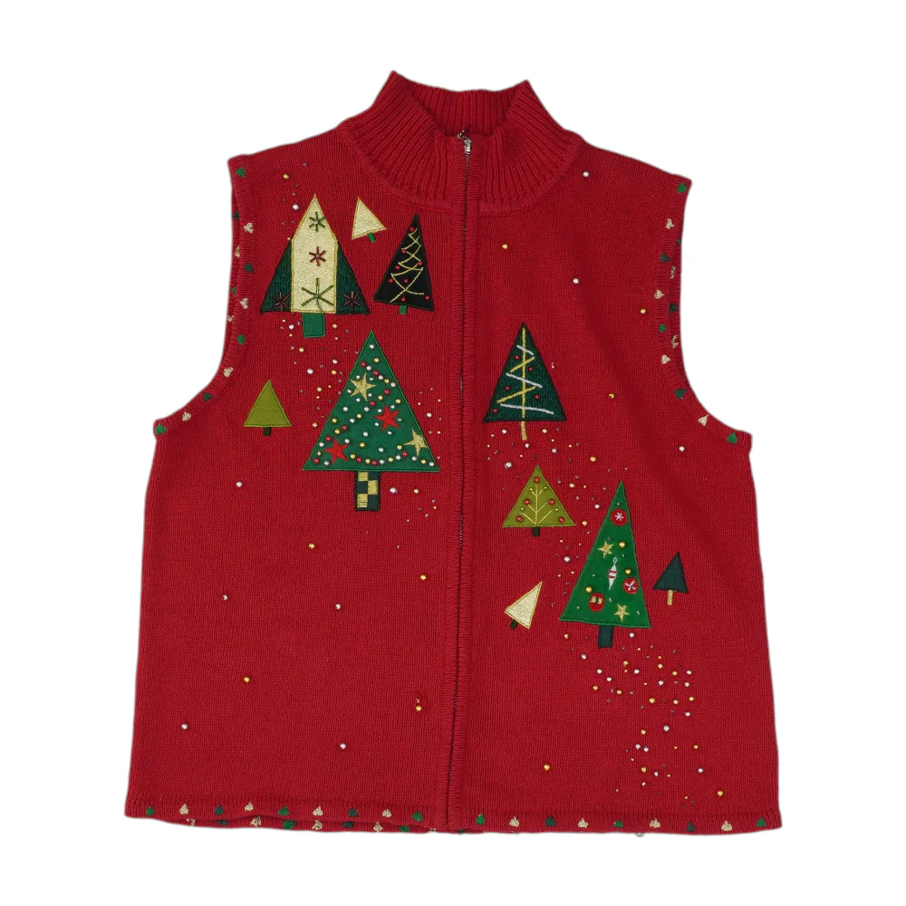 Red Graphic Casual Vest