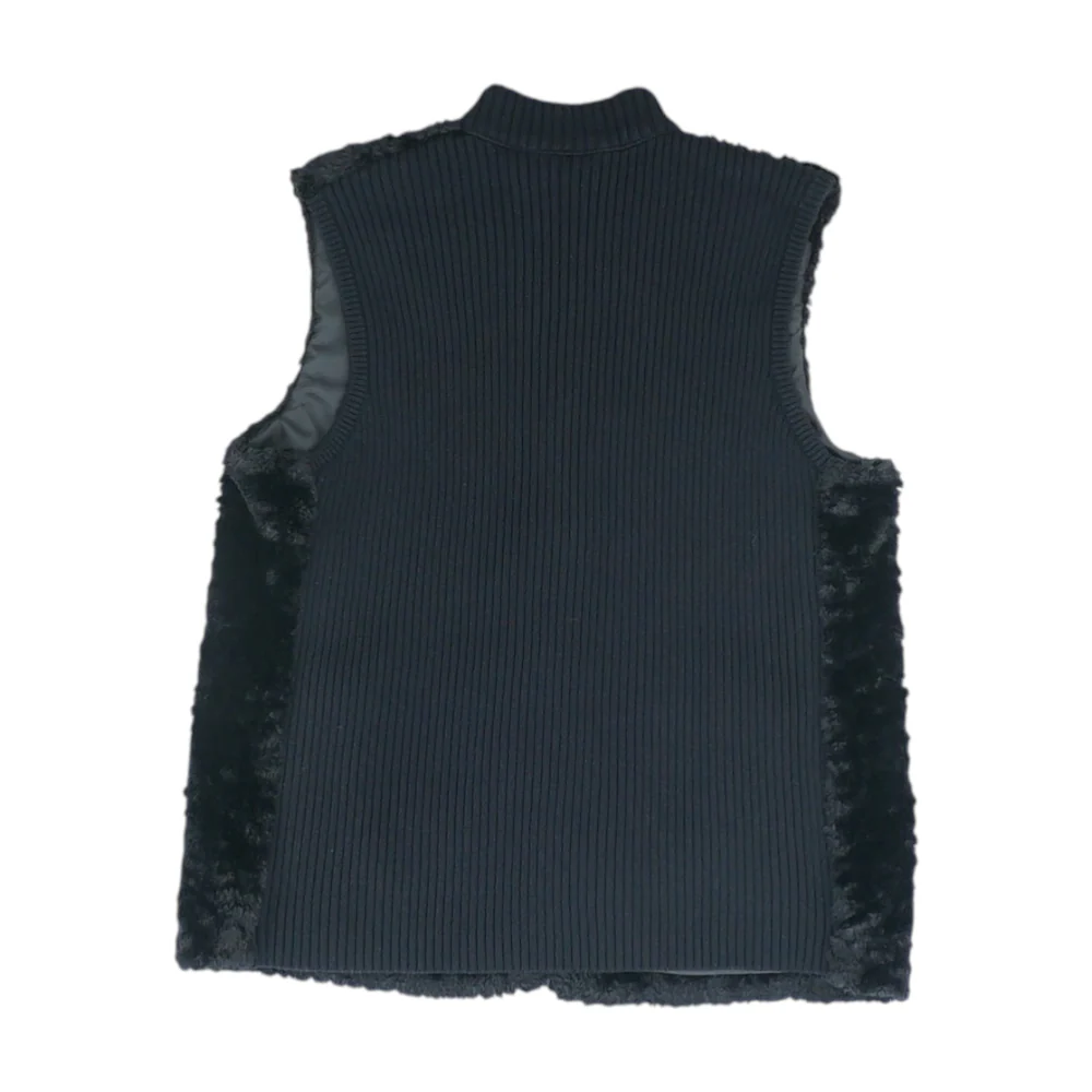 Black Solid Casual Vest - Image 2