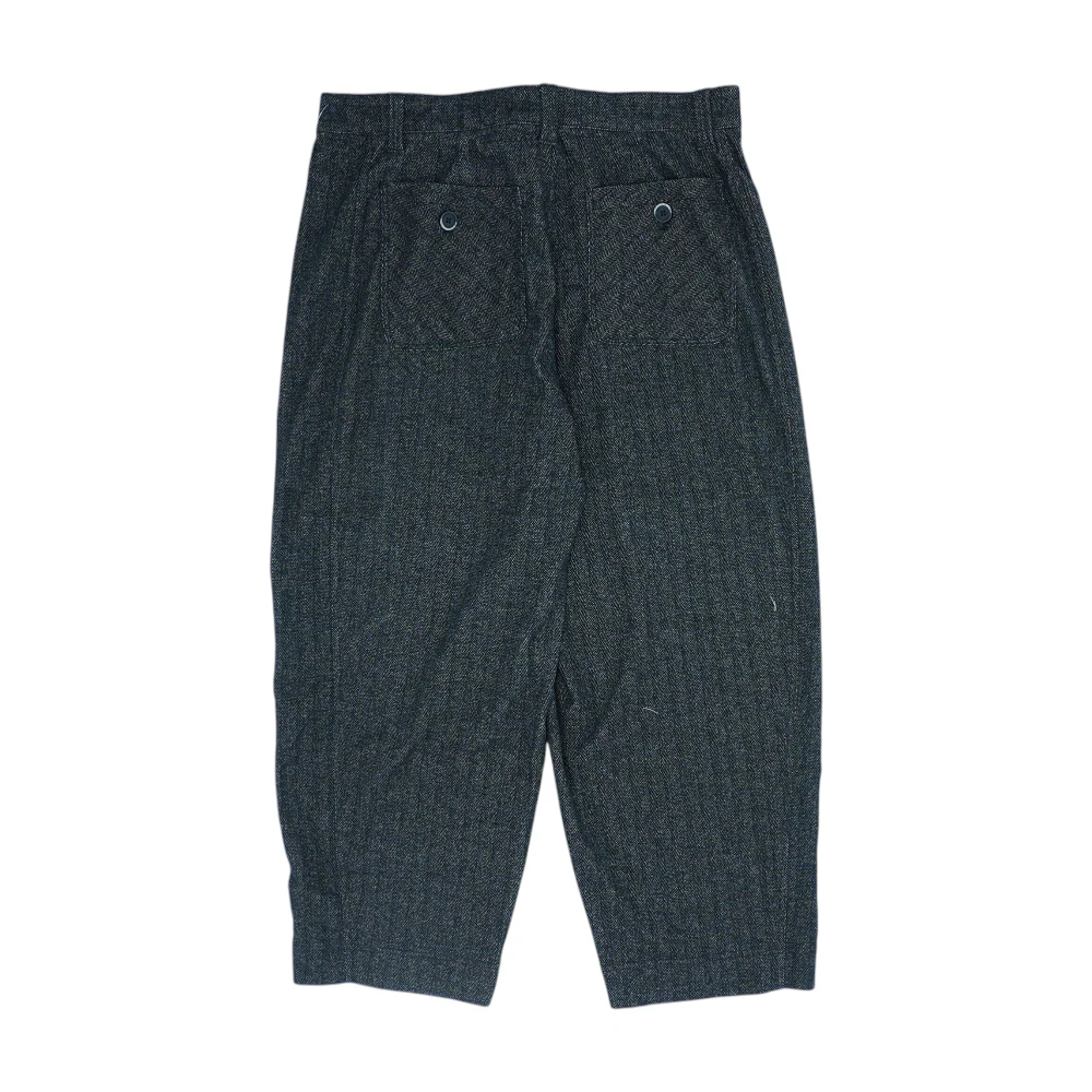 Black Herringbone Wide Leg Pants - Image 2