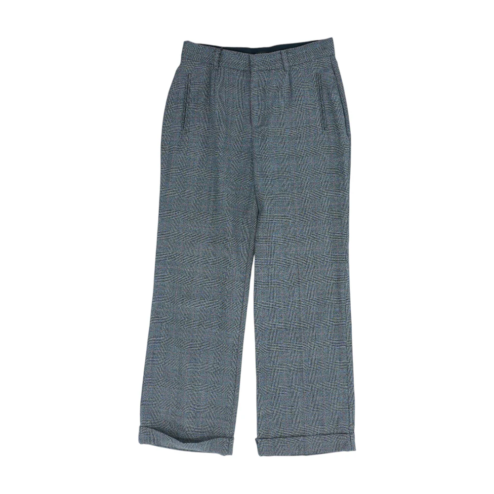 Gray Plaid Regular Pants