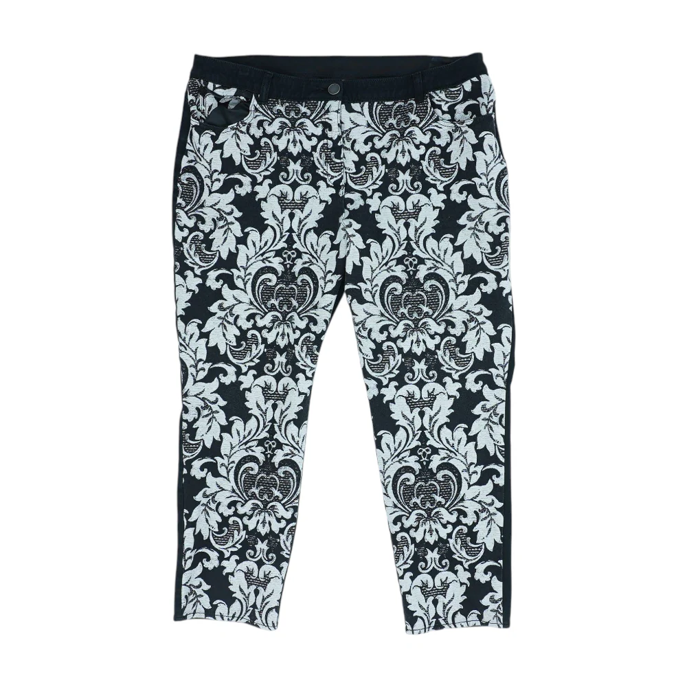 Black Floral Tapered Pants