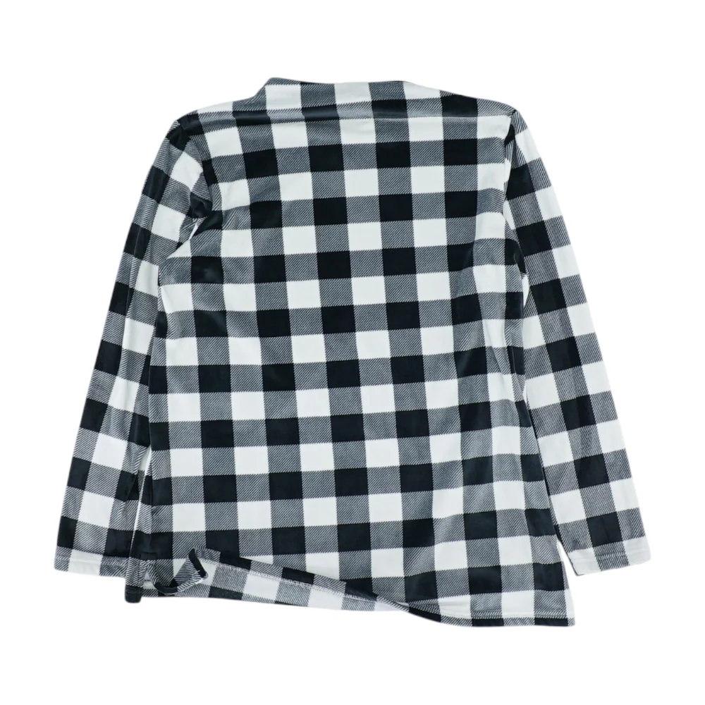 White Check Fleece Pullover - Image 2