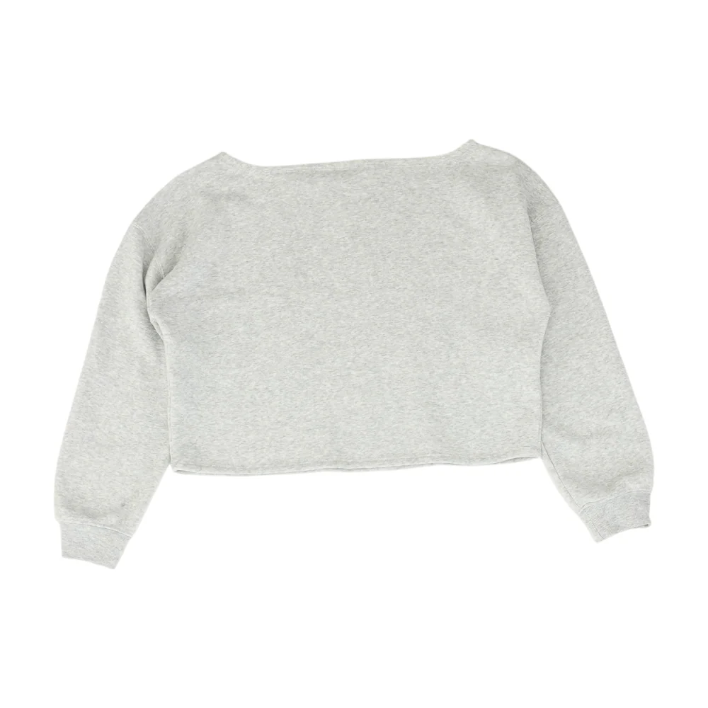 Gray Solid Sweatshirt Pullover - Image 2