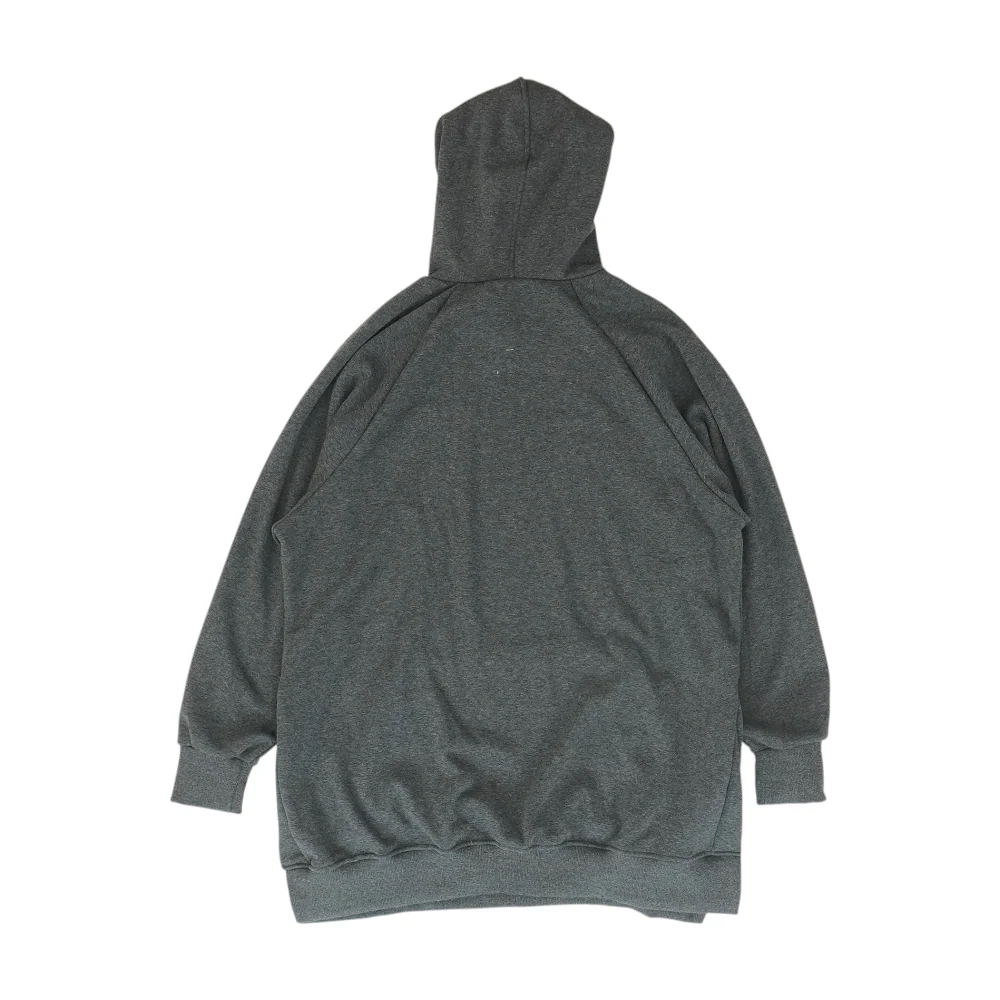 Gray Solid Hoodie Pullover - Image 2