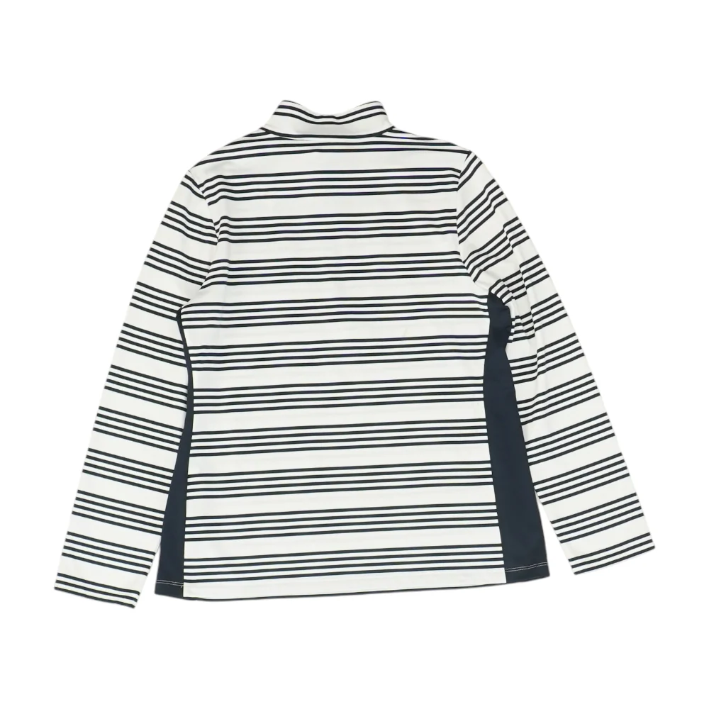 White Striped 1/4 Zip Pullover - Image 2