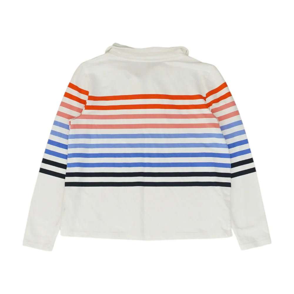 White Petite Striped 1/4 Zip Pullover - Image 2
