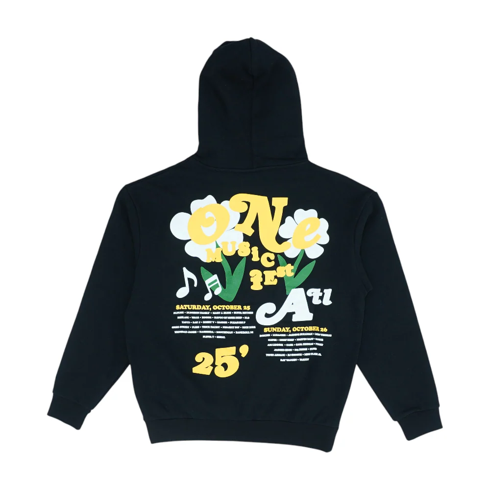 Black Graphic Hoodie Pullover - Image 2