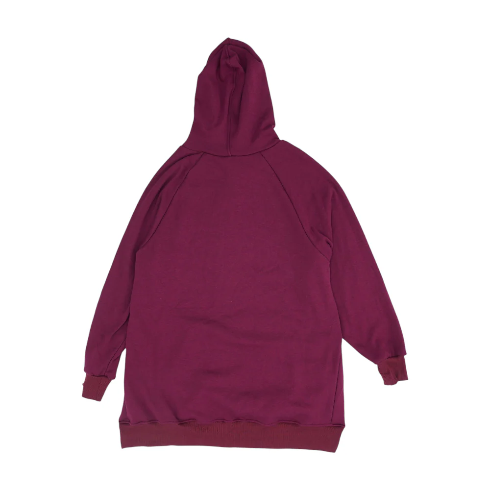 Magenta Solid Hoodie Pullover - Image 2