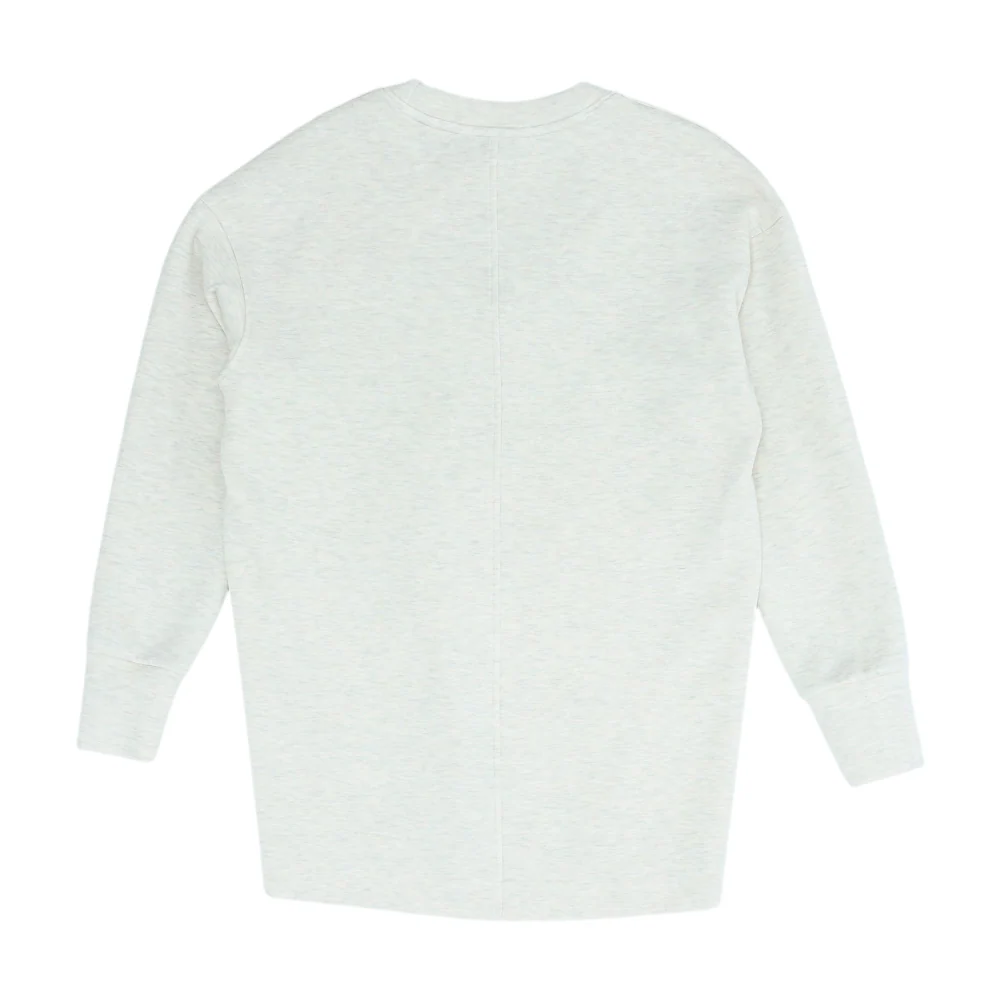 Cream Solid Sweatshirt Pullover - Image 2