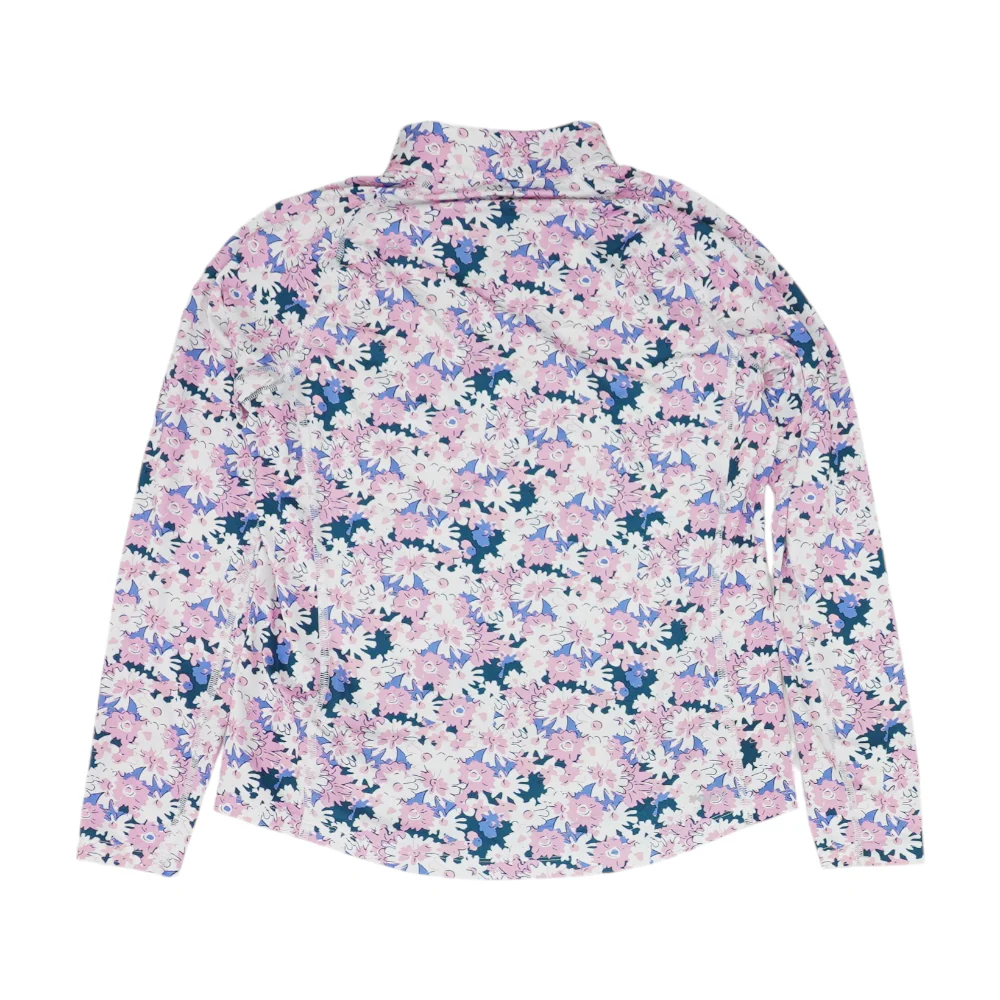 White Floral 1/4 Zip Pullover - Image 2
