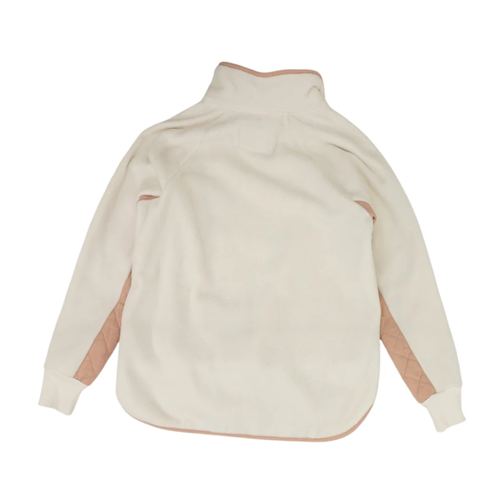 Beige Color Block 1/4 Zip Pullover - Image 2
