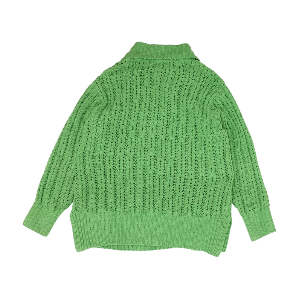 Green Solid 1/4 Zip Pullover - Image 2