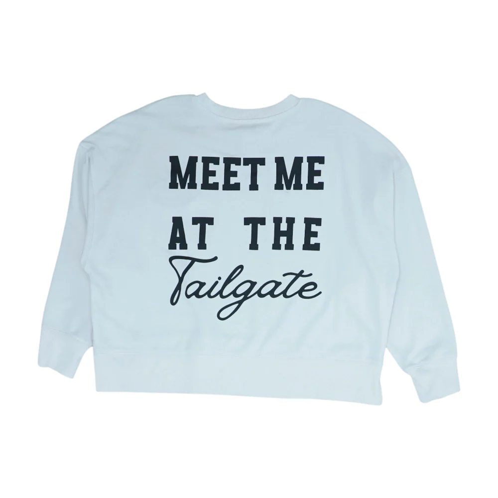 White Solid Sweatshirt Pullover - Image 2
