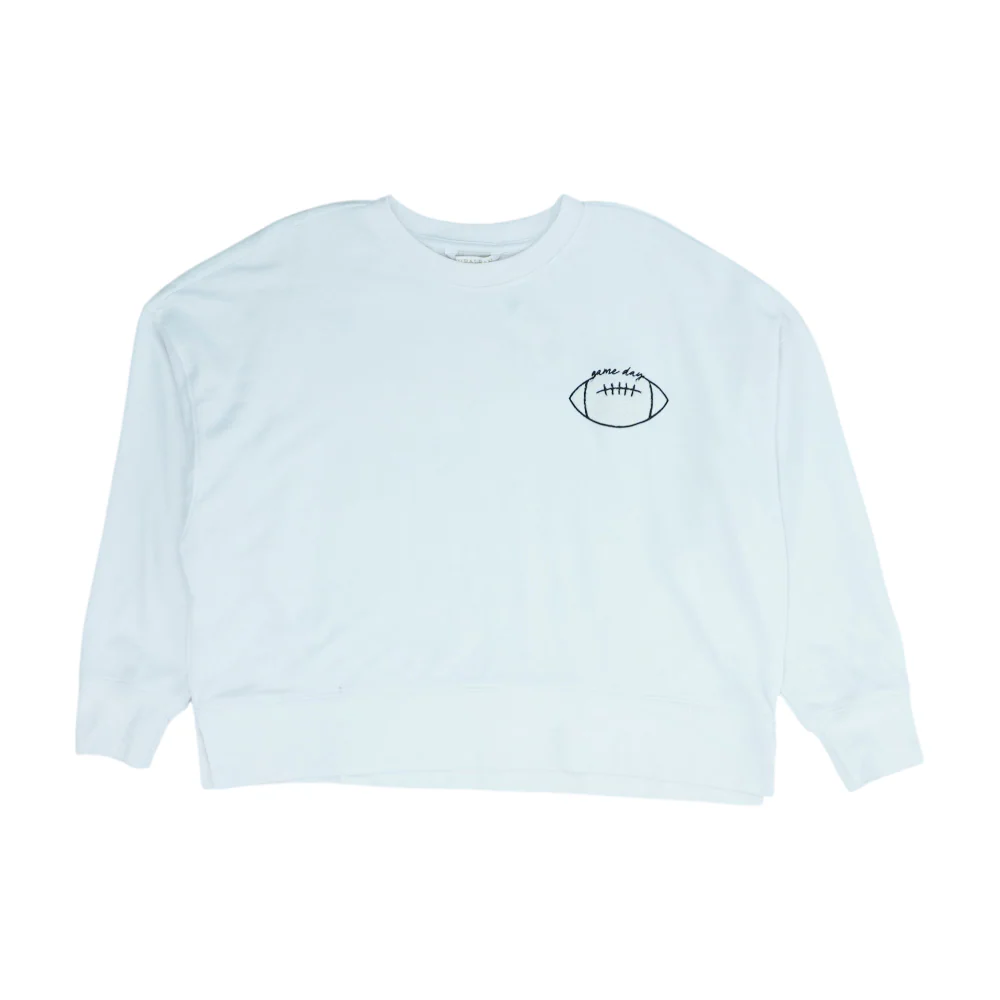 White Solid Sweatshirt Pullover - Image 3