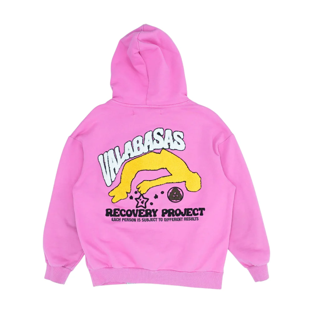 Pink Solid Hoodie Pullover - Image 2