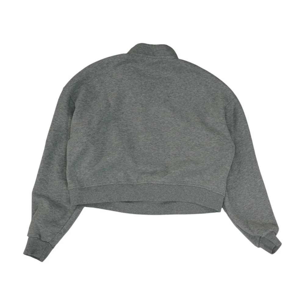 Gray Petite Solid 1/4 Zip Pullover - Image 2