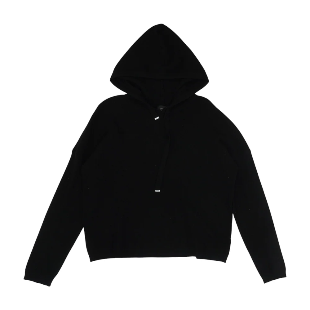 Black Solid Hoodie Pullover