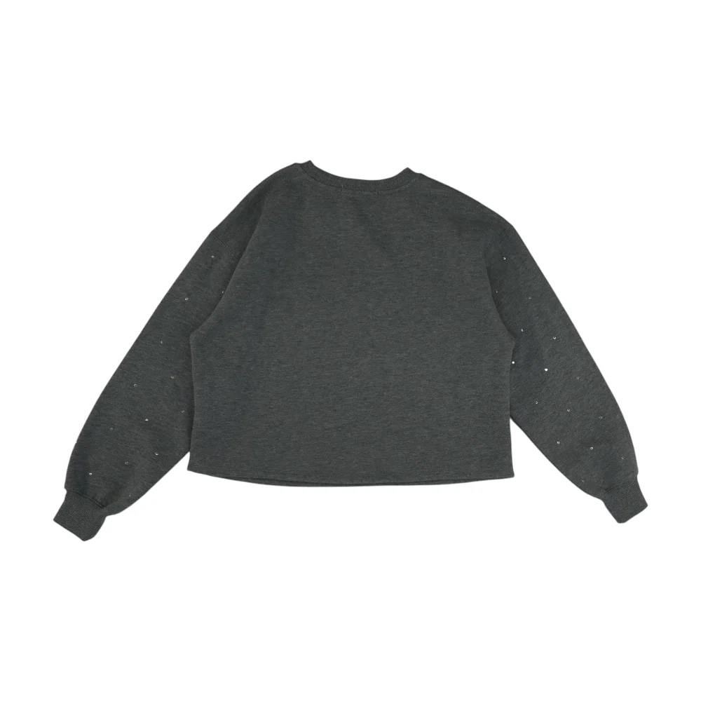 Gray Solid Sweatshirt Pullover - Image 2