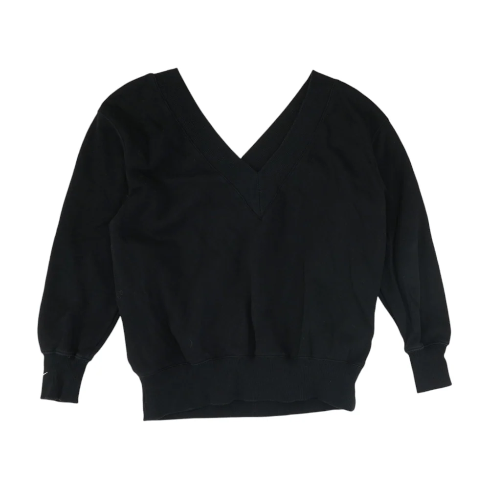 Black Solid Sweatshirt Pullover - Image 2
