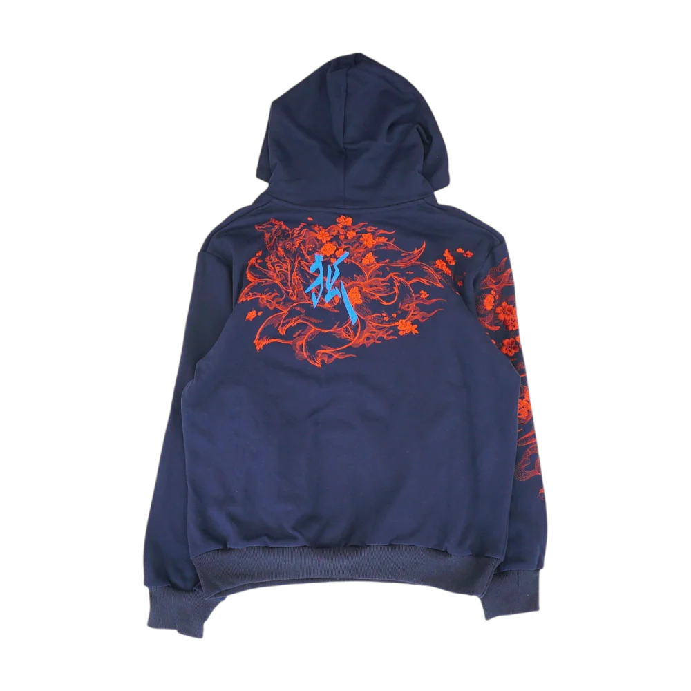 Navy Graphic Hoodie Pullover - Image 2