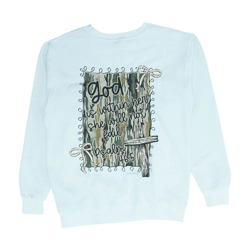 White Solid Sweatshirt Pullover - Image 2