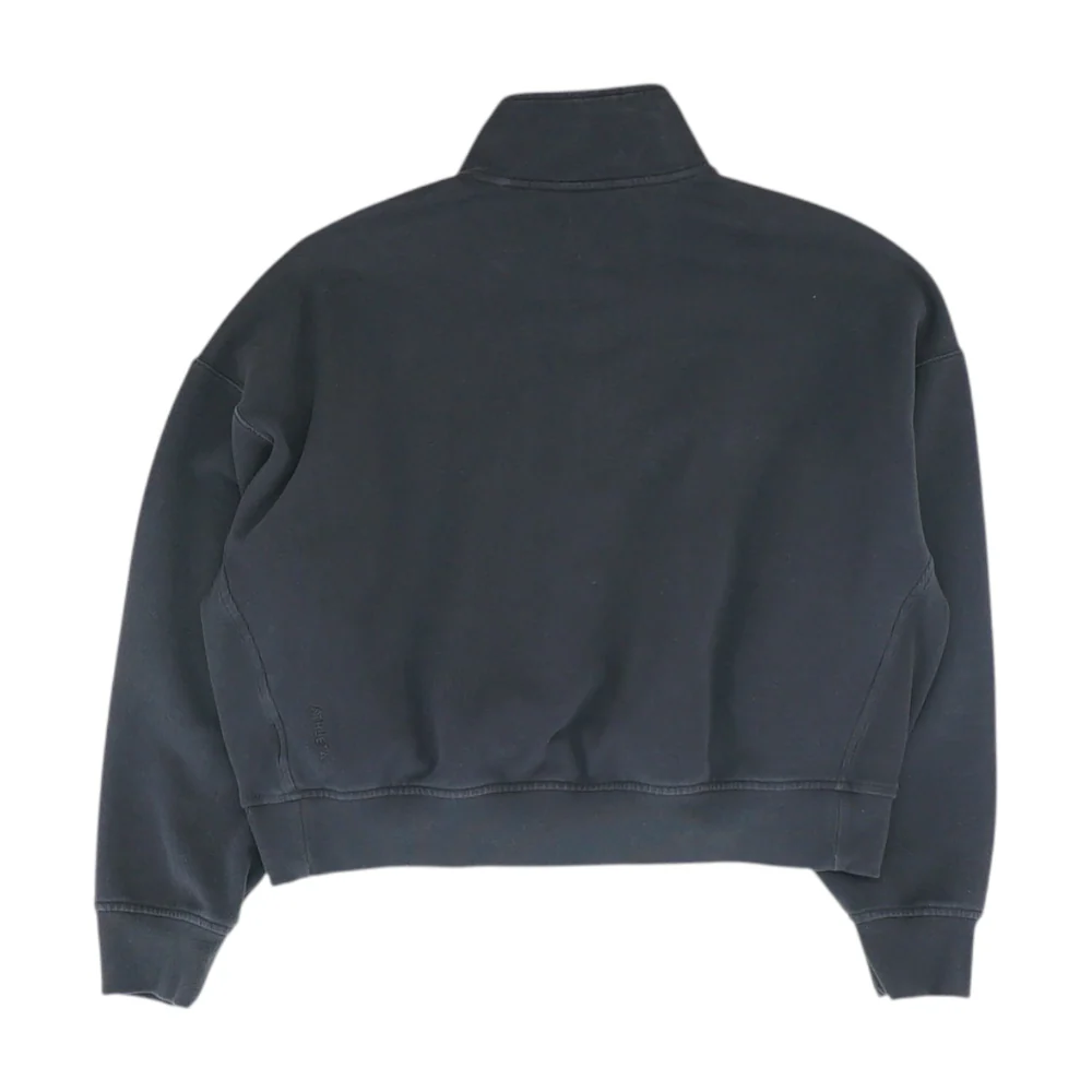 Black Solid 1/4 Zip Pullover - Image 2
