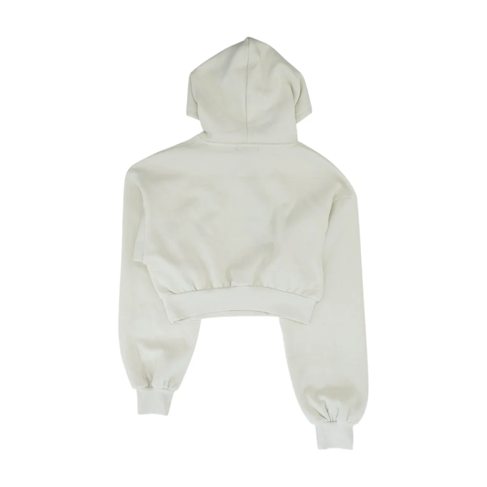 Cream Solid Hoodie Pullover - Image 2