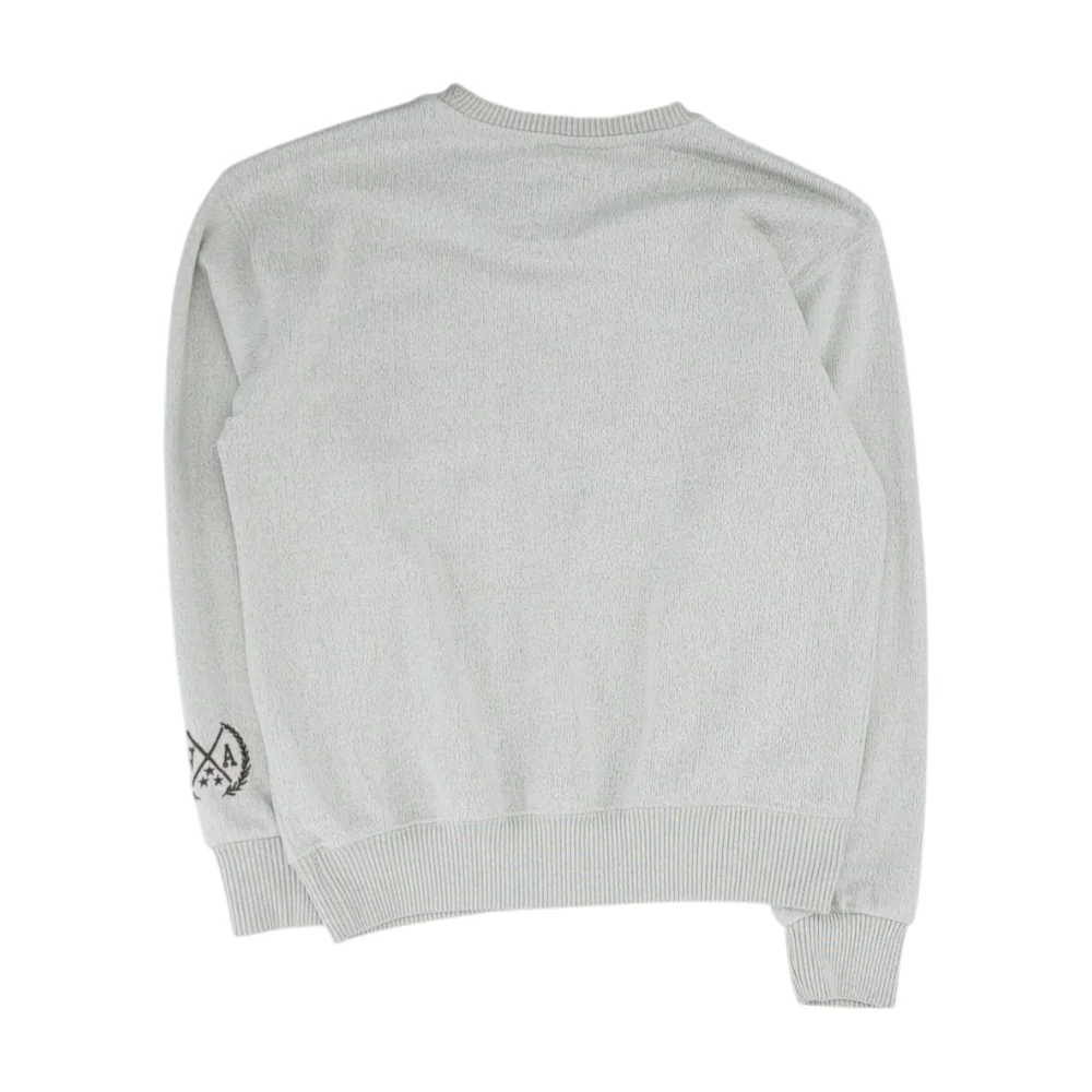 Cream Solid Sweatshirt Pullover - Image 2
