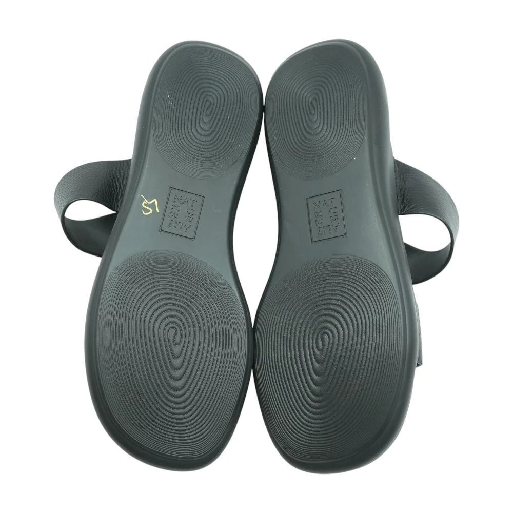Black Wedged Sandals - Image 3
