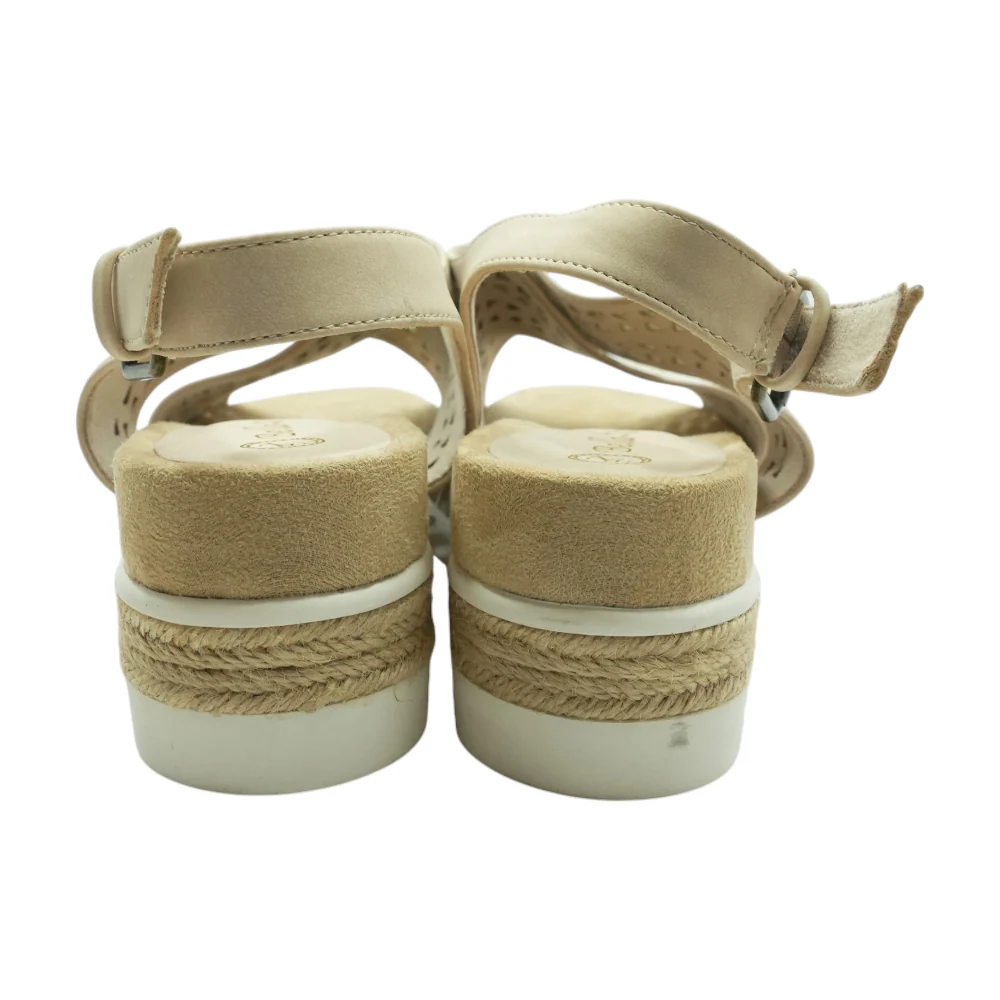 Beige Wedged Sandals - Image 2