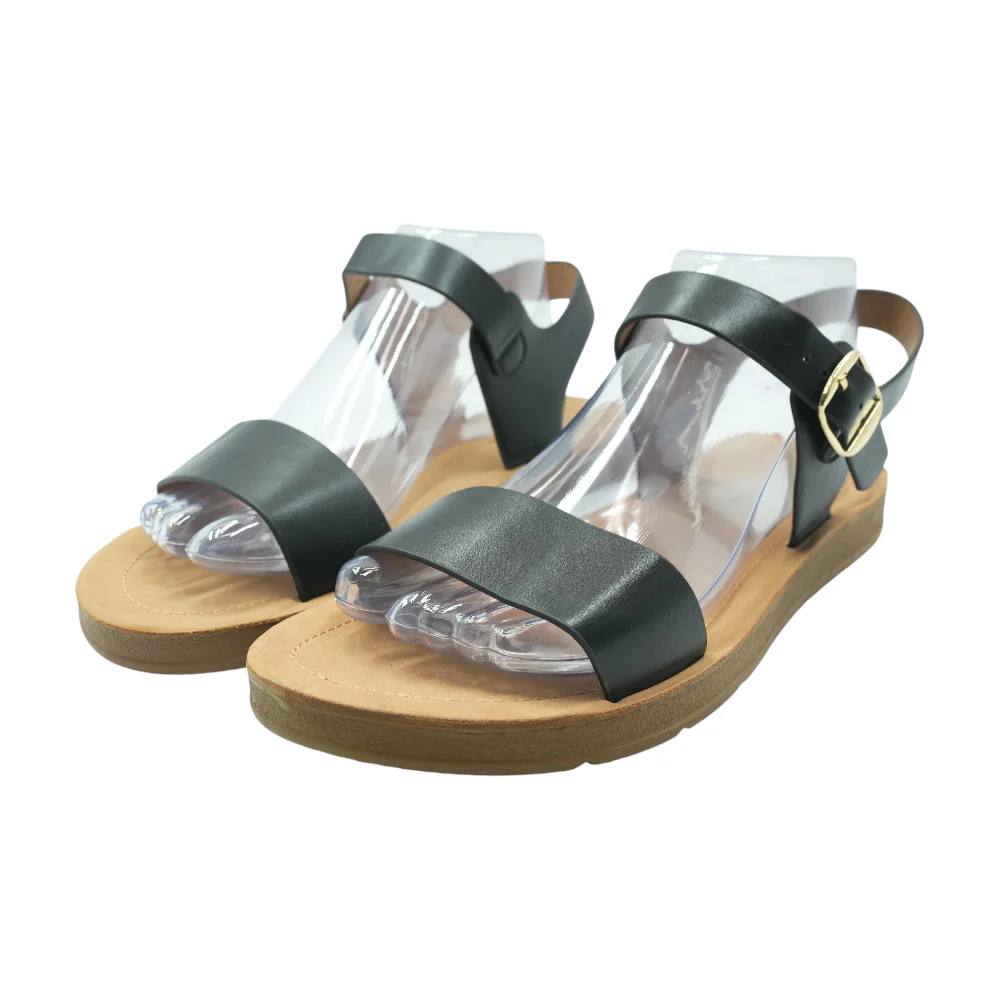 Black Flat Sandals
