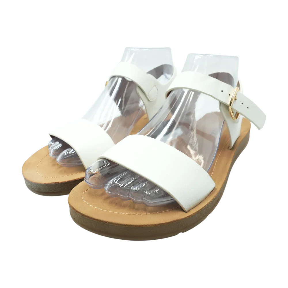 White Flat Sandals