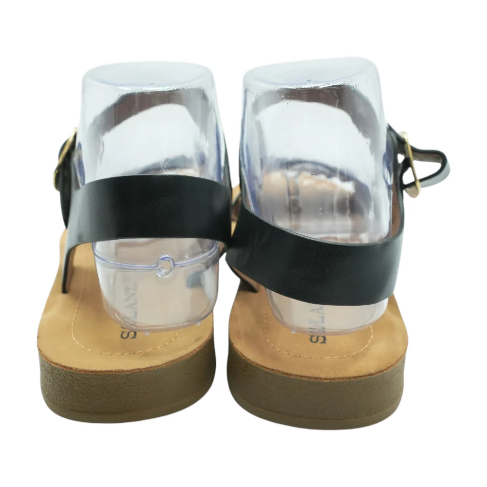 Black Flat Sandals - Image 2