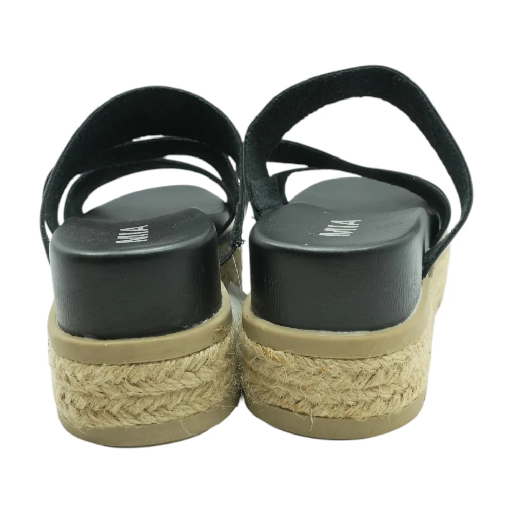 Black Wedged Sandals - Image 2