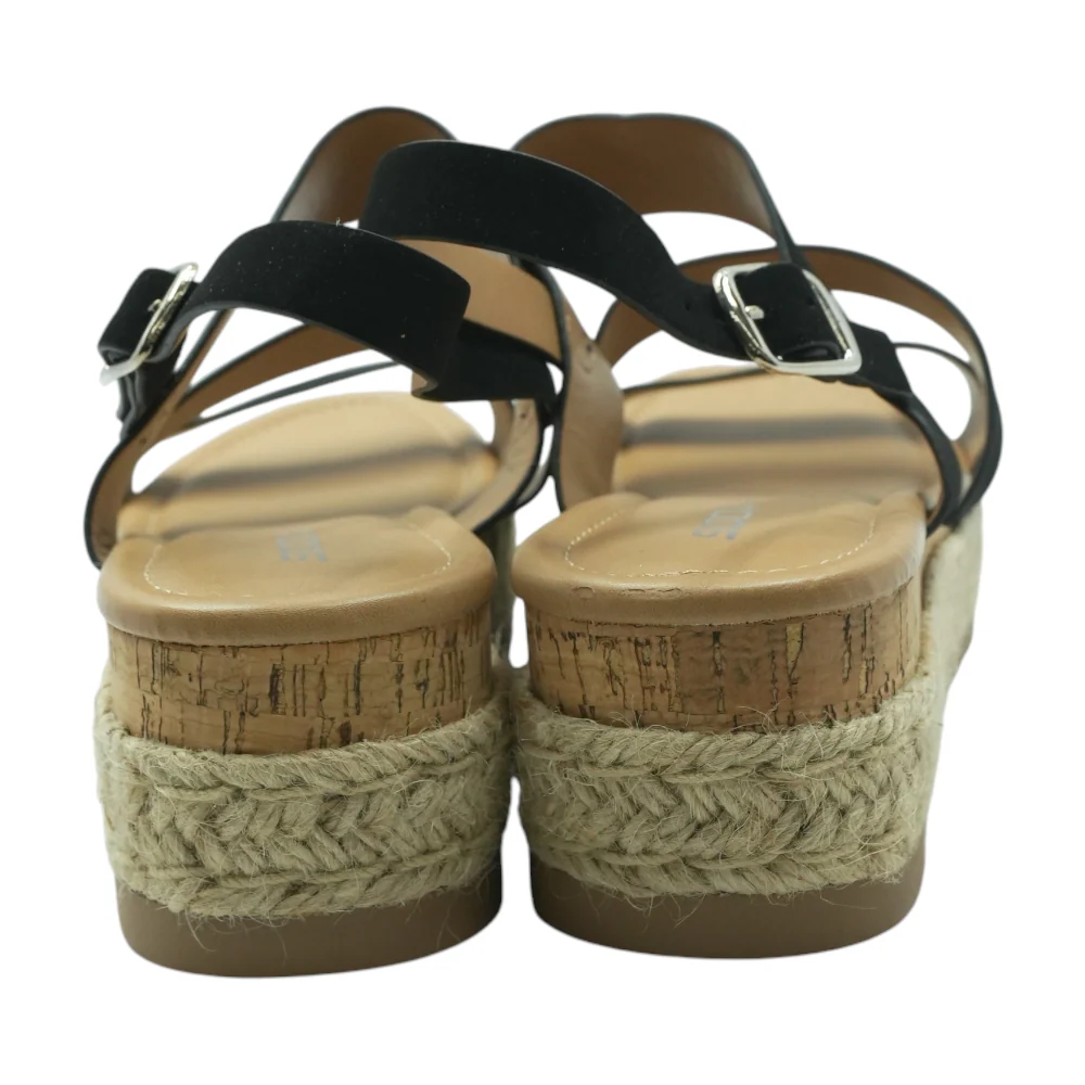 Black Wedged Sandals - Image 2