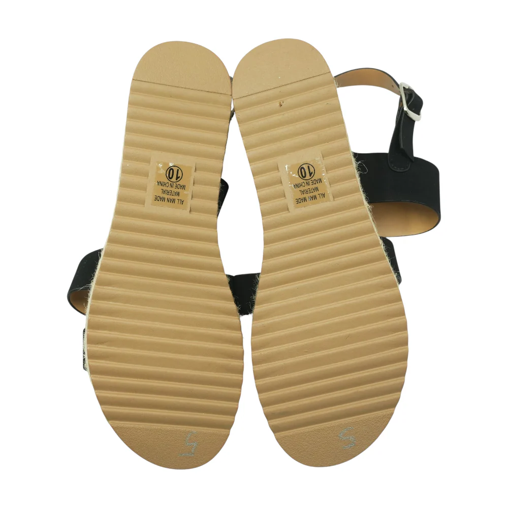 Black Wedged Sandals - Image 3