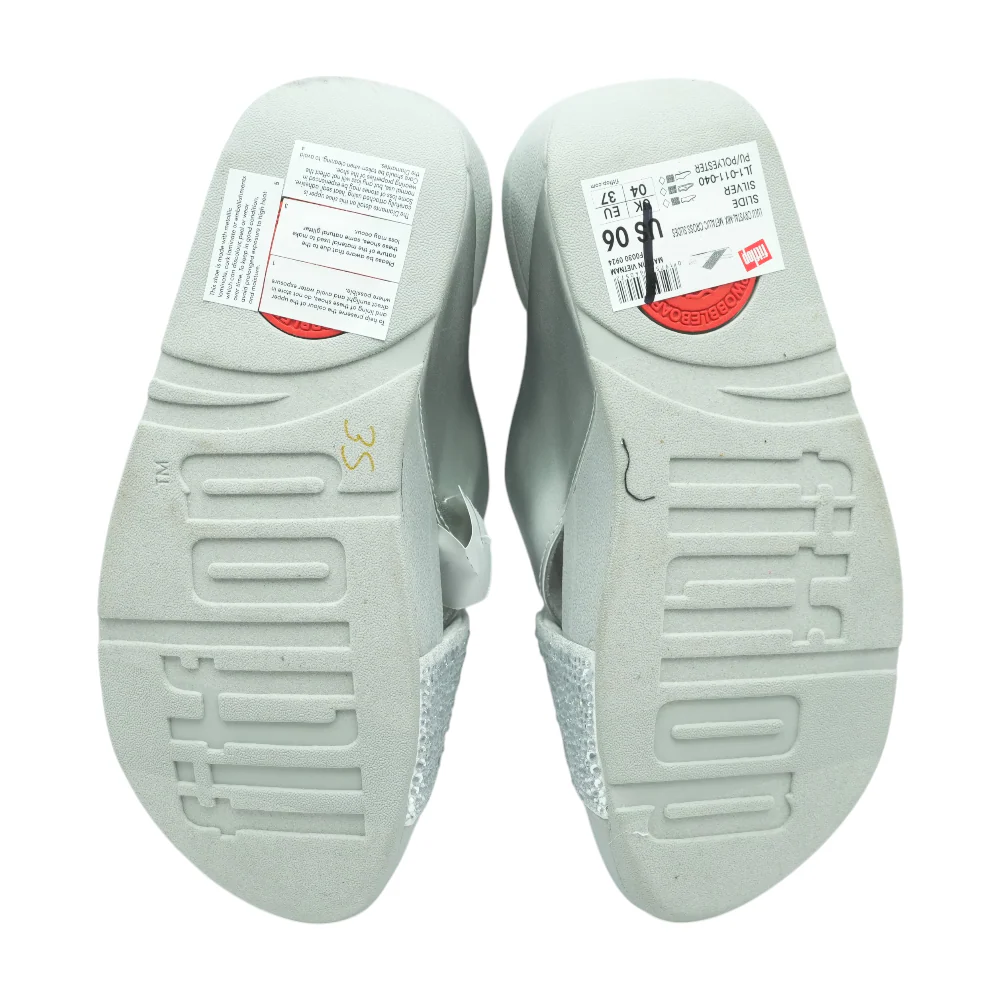 Silver Wedged Sandals - Image 3