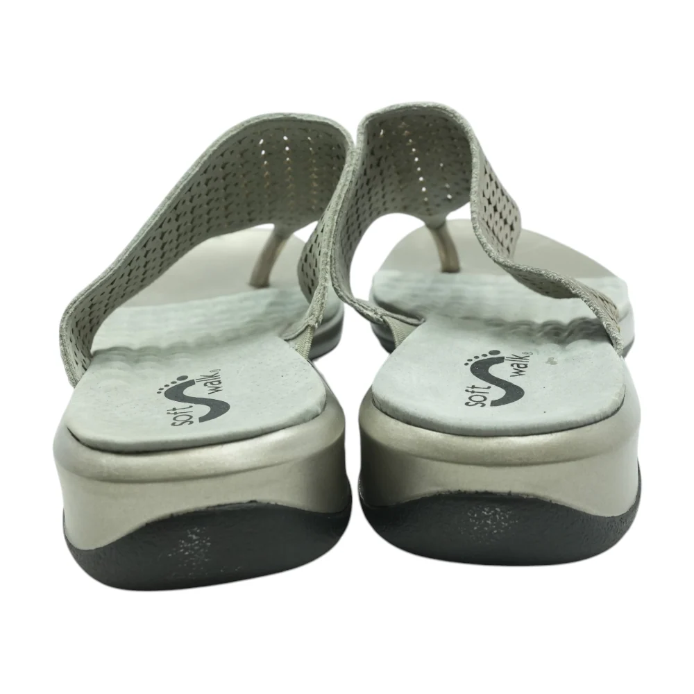Gray Flat Sandals - Image 2