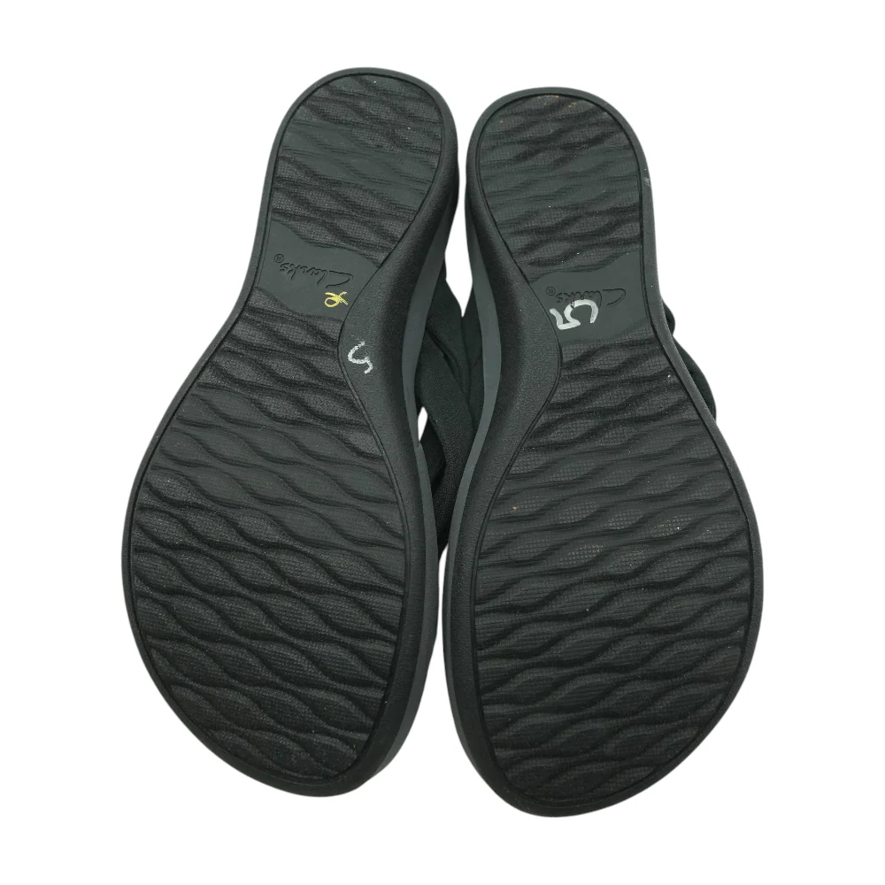 Black Wedged Sandals - Image 3