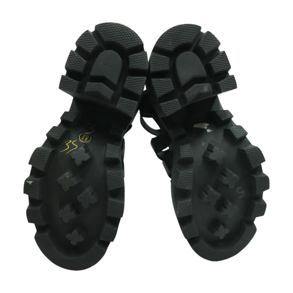 Black Wedged Sandals - Image 3