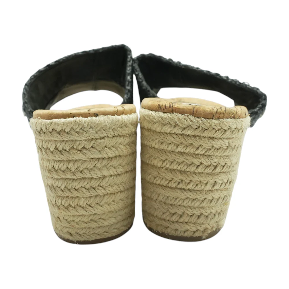 Black Wedged Sandals - Image 2