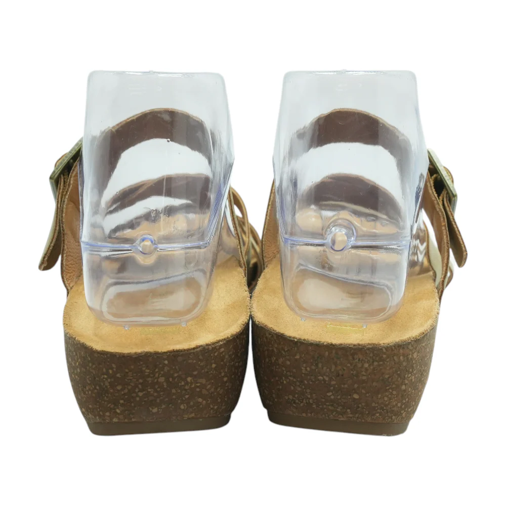 Bronze Wedged Sandals - Image 2