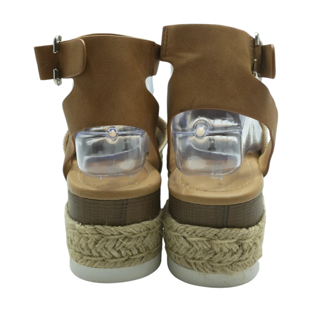 Beige Wedged Sandals - Image 2